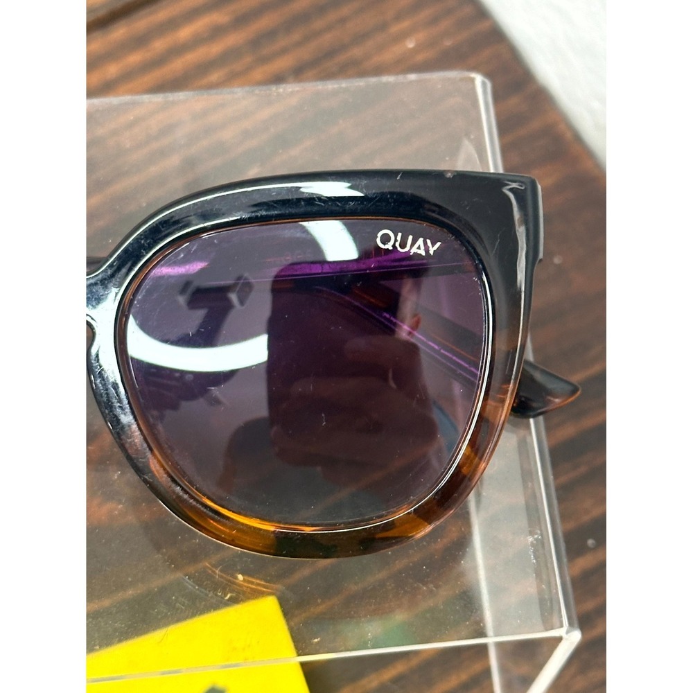 Quay Australia Noosa Women's Black Havana Sunglasses Cat Eye Acetate Full Rim - Picture 8 of 8